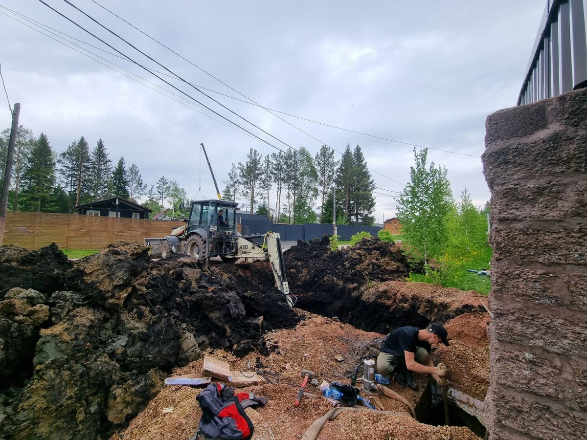 Монтаж системы ТИТАНК при высоком УГВ